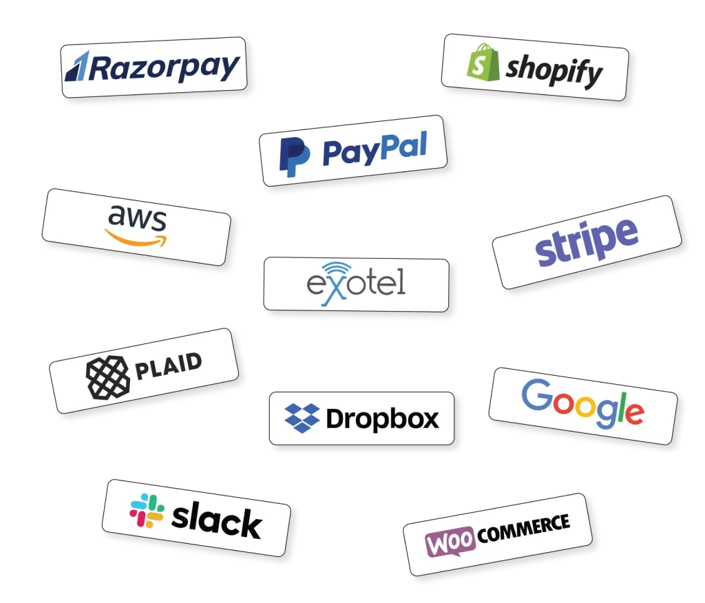 the logos of several well-known technology companies and platforms