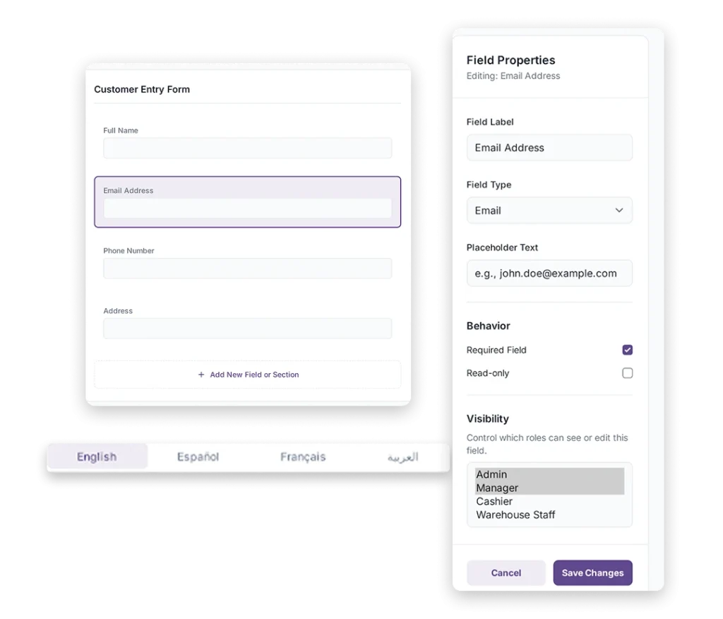 a user interface for building a digital form