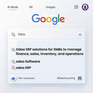 screenshot of a Google search results page for "Odoo".
