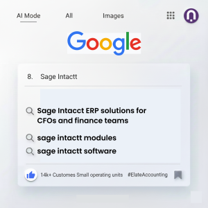 a screenshot of a Google search results page for Sage Intacct